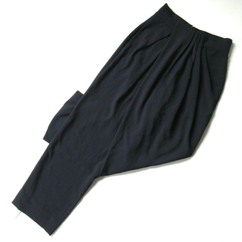 NWT MM. LaFleur Conway 1.0 in Navy Blue Sable Crepe Draped Wide Leg Pants 0